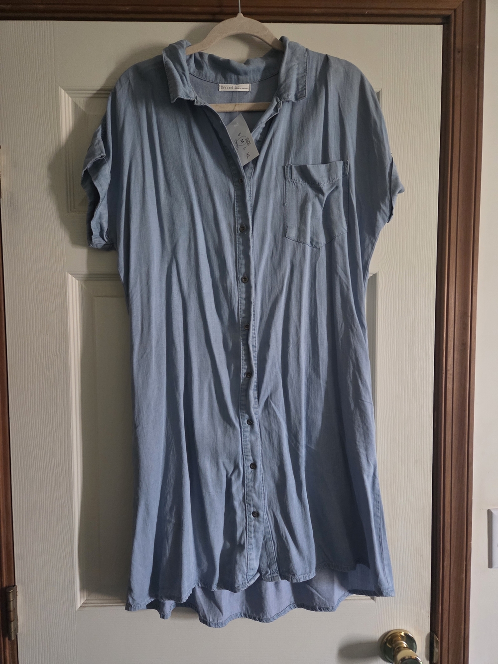 Light Blue Womens Button Up Dress